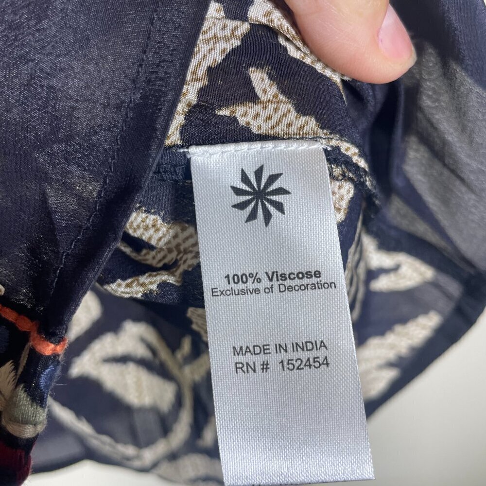 NWT! Karyn SEO Women's Embroidered Semi-Sheer Black Tan Blouse Small Viscose! - Picture 4 of 5